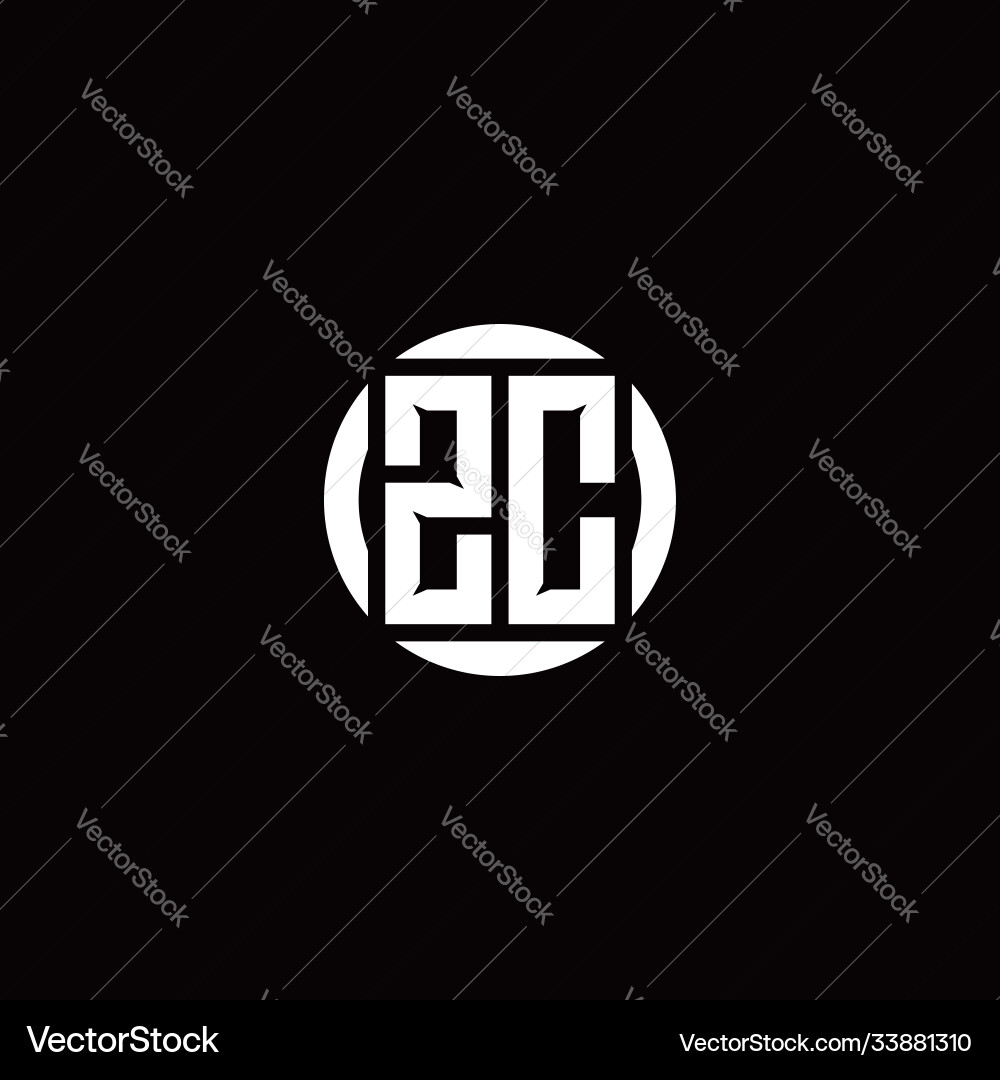 Z c initial logo modern isolated with circle Vector Image