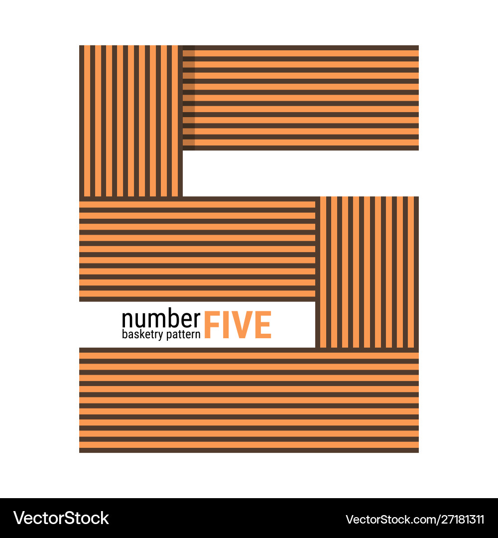 5 - unique number shape design basketry pattern 5 - unique number shape design basketry pattern Vector Image