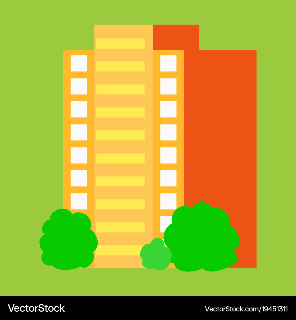 A modern multi-storey building with complex Vector Image