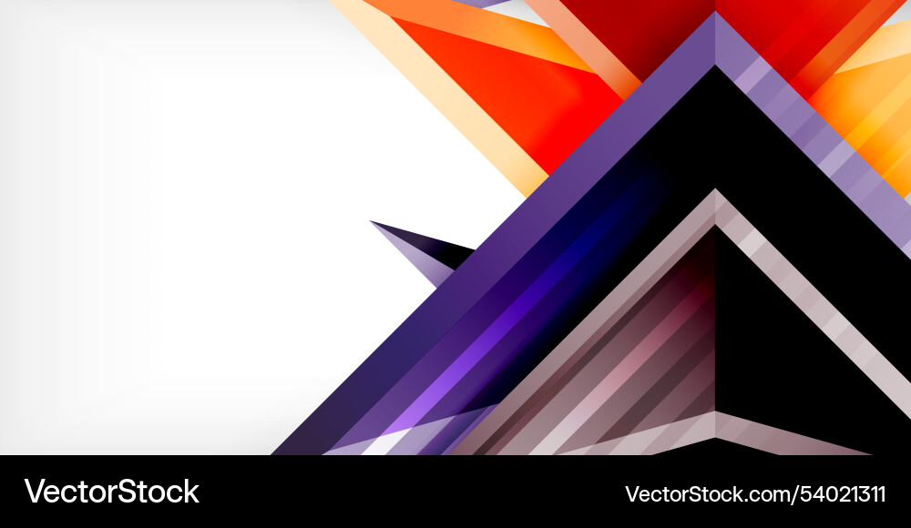 Abstract background color triangles and arrows Vector Image