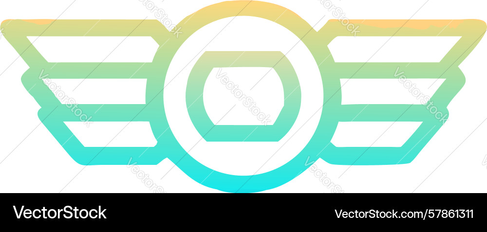 Abstract winged emblem design element vector image