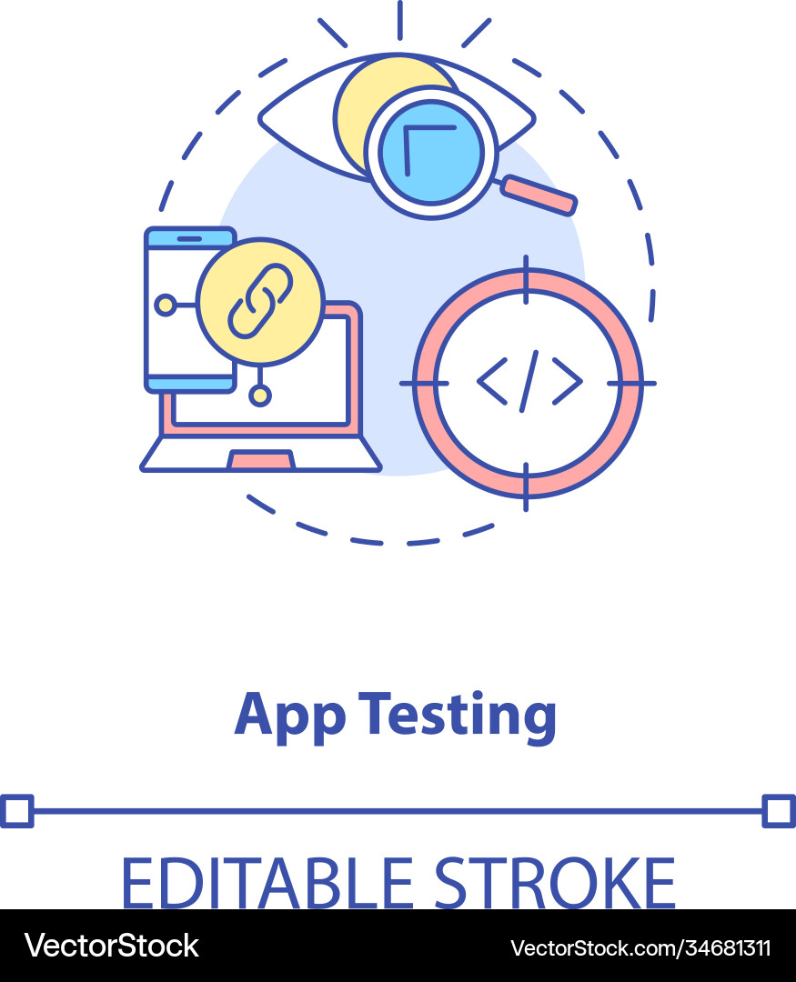 App testing concept icon App testing concept icon Vector Image