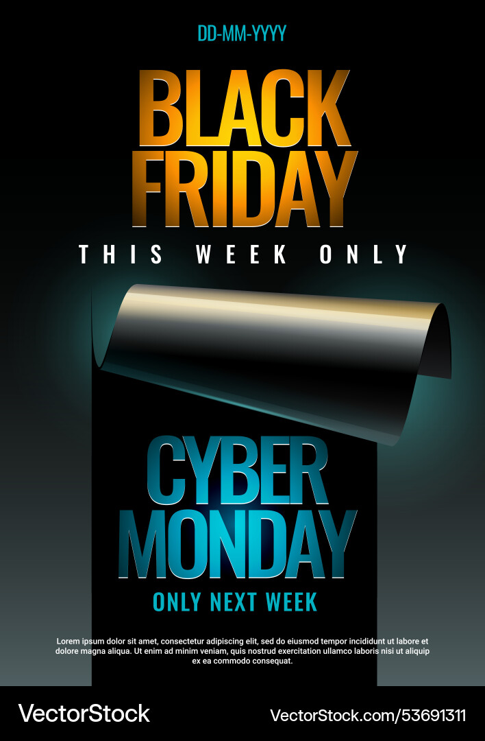 Black friday and cyber monday promotion banner Black friday and cyber monday promotion banner vector image