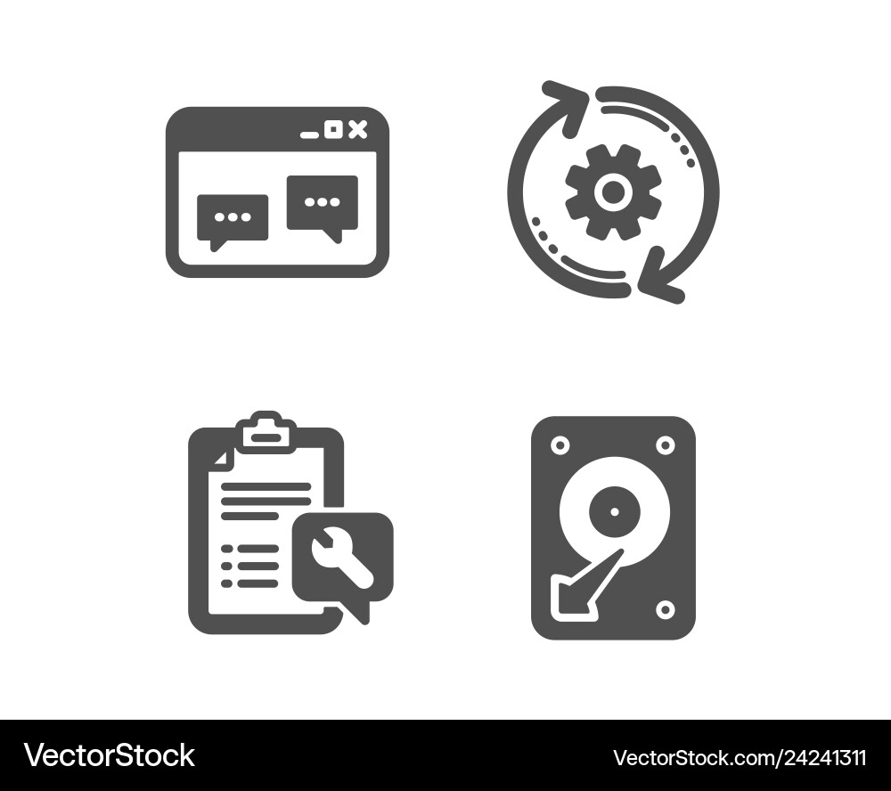 Browser window spanner and cogwheel icons hdd Browser window spanner and cogwheel icons hdd Vector Image