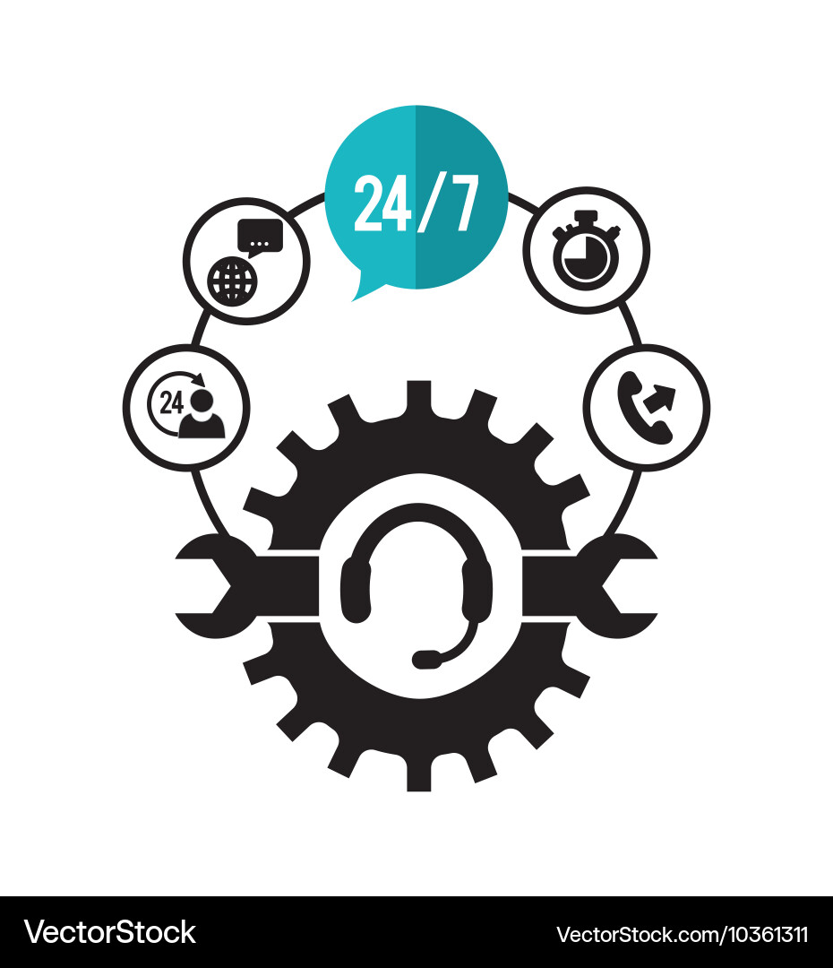 Customer service technical icon set Vector Image