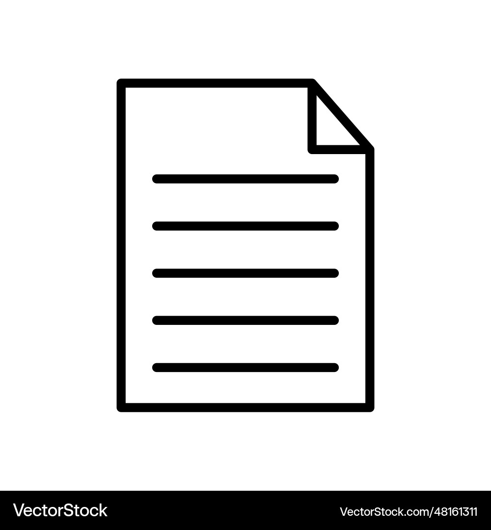 File document outline style icon vector image