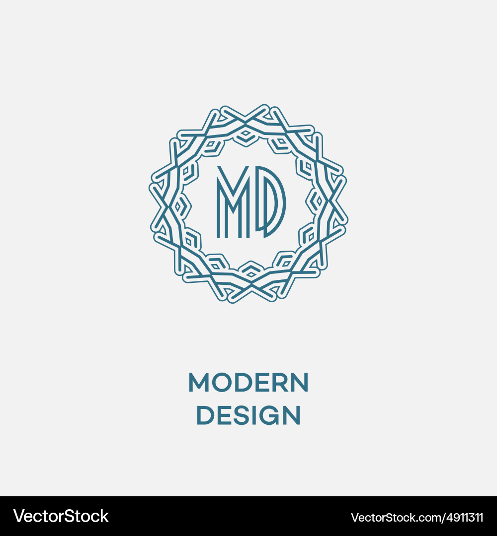 Geometric frame in mono line style Vector Image