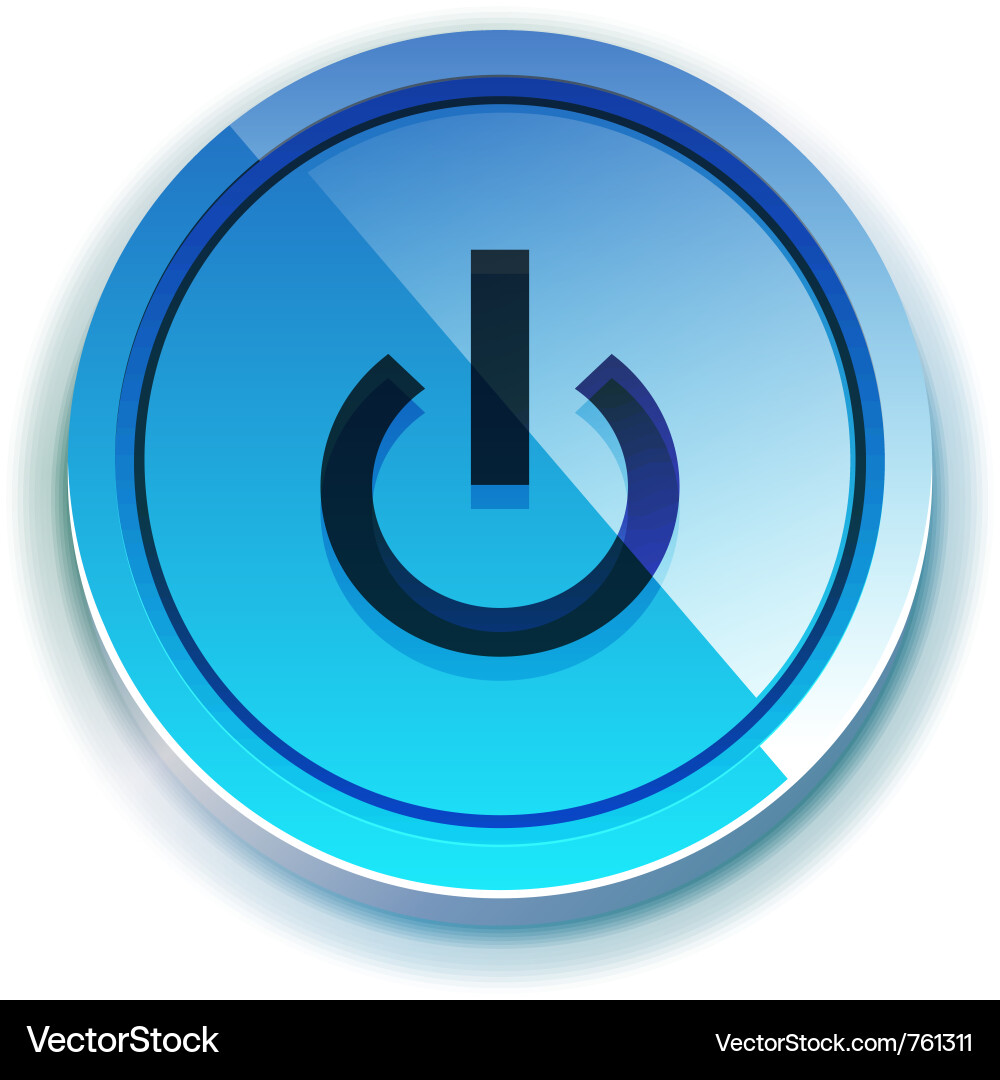 Glossy power button vector image