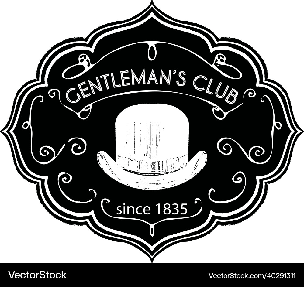 Herren Club Vintage Retro Label mit Kreide Herren Club Vintage Retro Label mit Kreide vektorbild