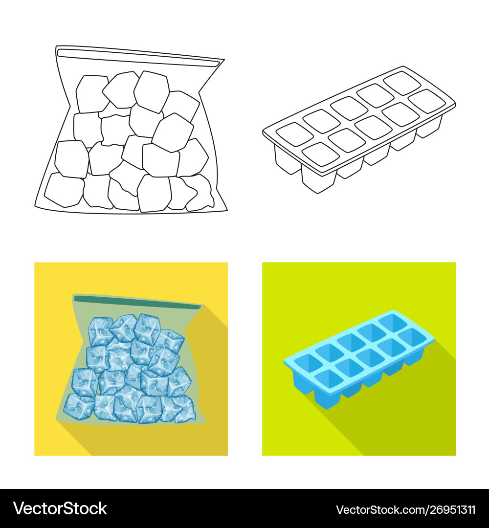 Isolated object texture and frozen logo set vector image