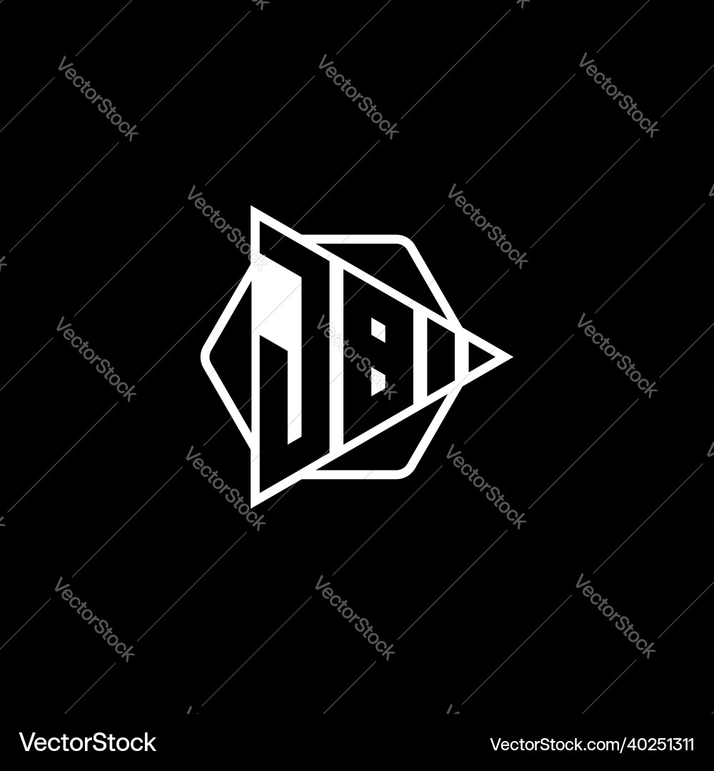 Jb logo monogram triangle play button vector image