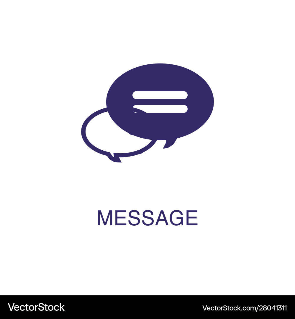 Message element in flat simple style on white vector image
