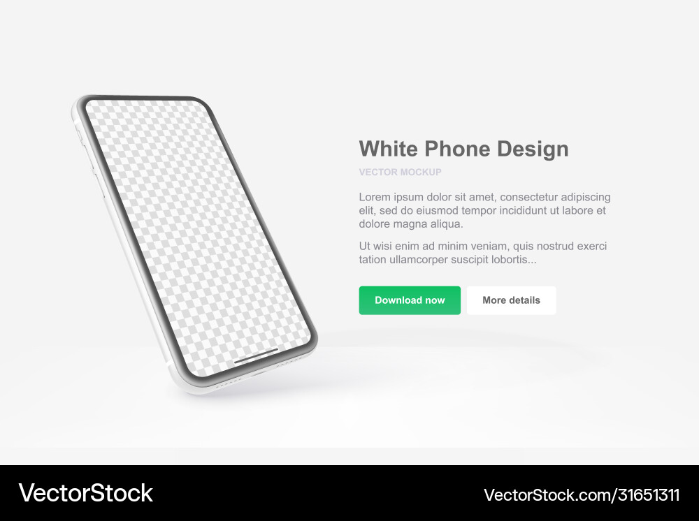 Mock up phone with empty screen for app vector image