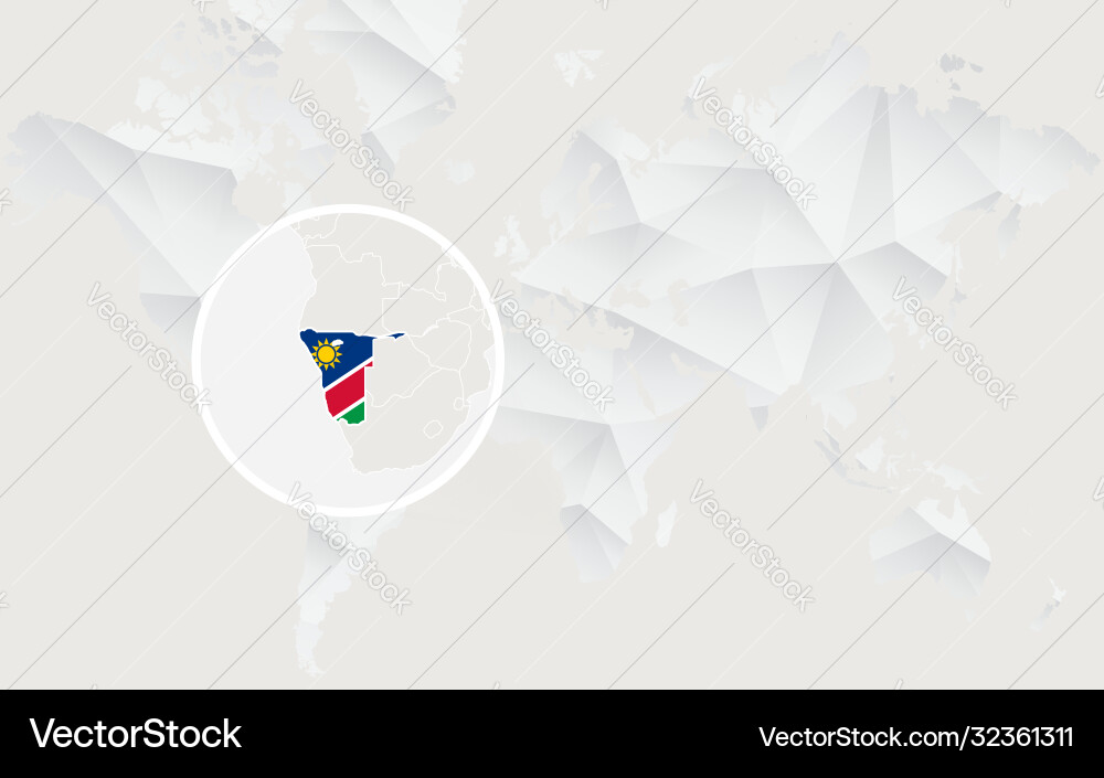 Namibia map with flag in contour on white vector image