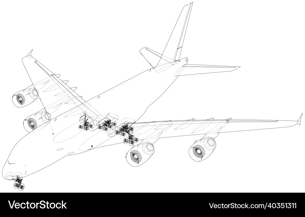 Passagierflugzeug Rendering von 3d Passagierflugzeug Rendering von 3d vektorbild