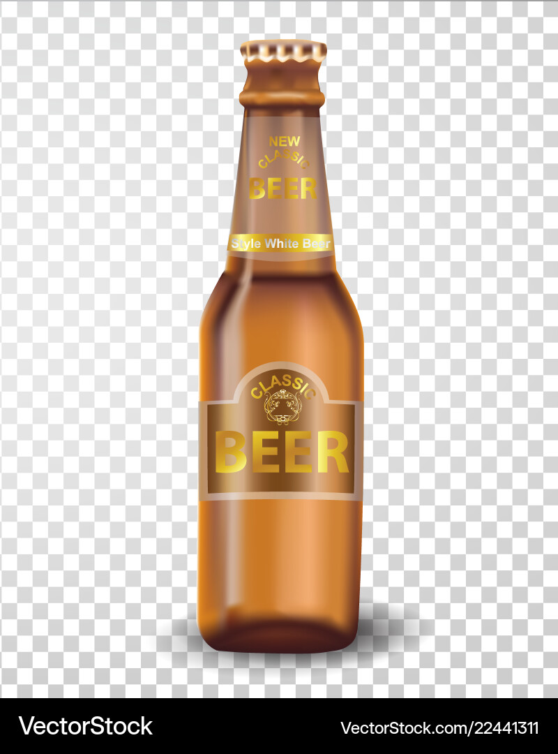 Premium beer bottle isolated on transparent Premium beer bottle isolated on transparent vector image