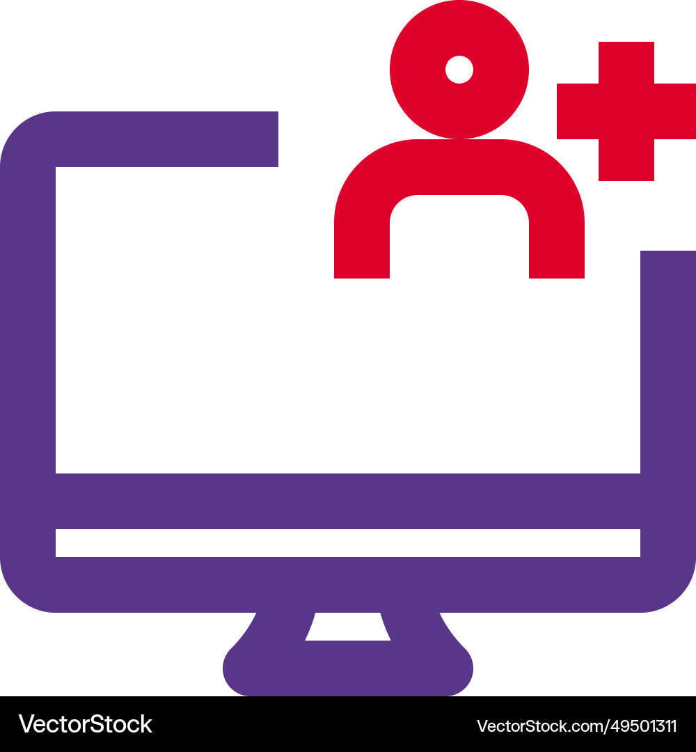 Primary computer in workspace controlled by user vector image