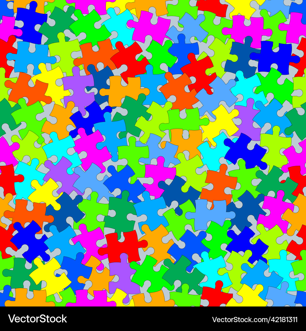 Seamless colorful pattern with puzzles jigsaw Seamless colorful pattern with puzzles jigsaw vector image