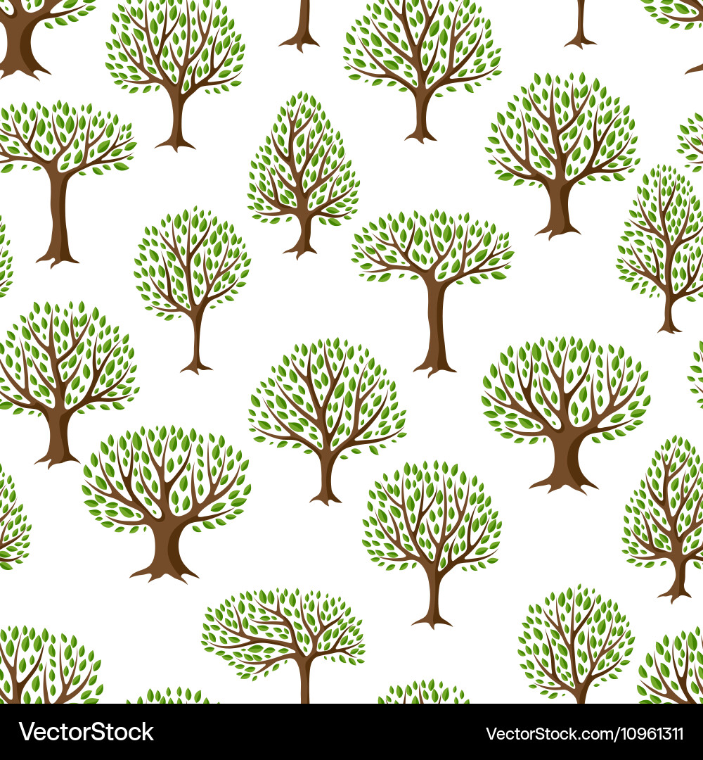 Seamless pattern with abstract stylized trees vector image