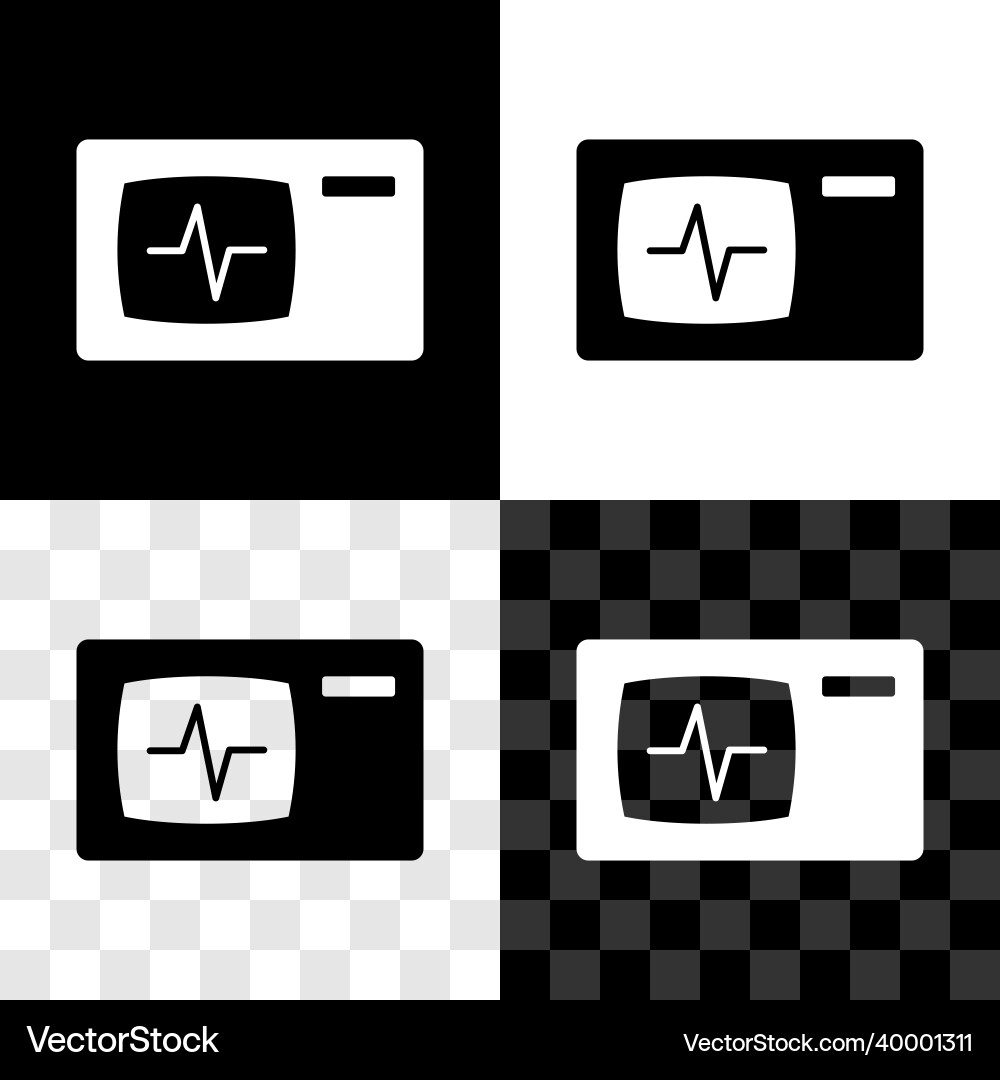 Set computer monitor with cardiogram icon isolated Set computer monitor with cardiogram icon isolated vector image