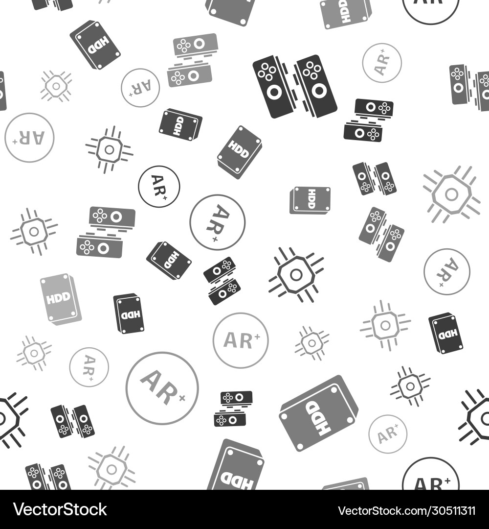 Set gamepad hard disk drive hdd processor and ar Set gamepad hard disk drive hdd processor and ar vector image