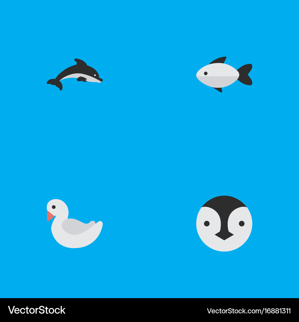 Set of simple zoo icons vector image