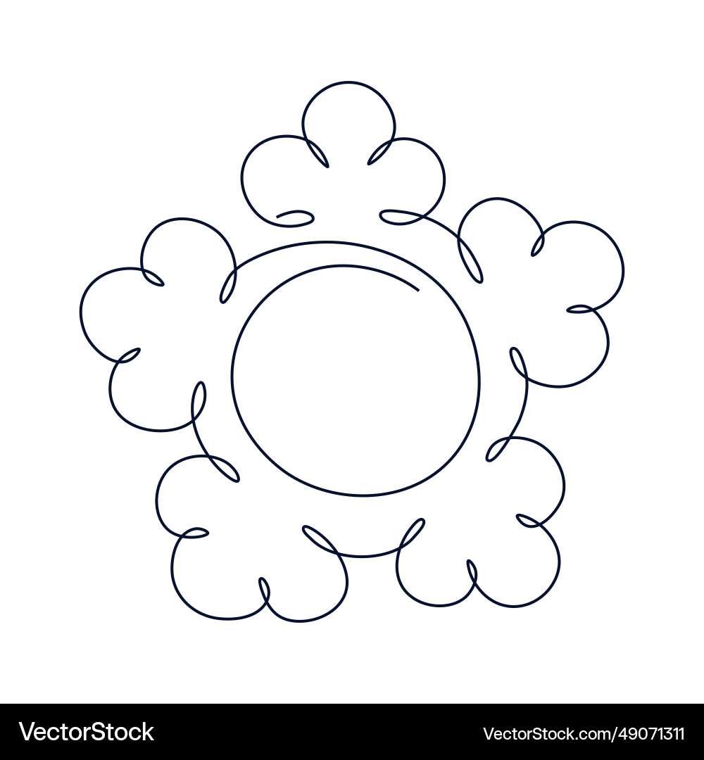 Snowflake drawing with one continuous line Snowflake drawing with one continuous line vector image