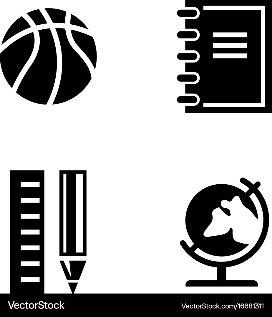 Studying simple related icons Vector Image