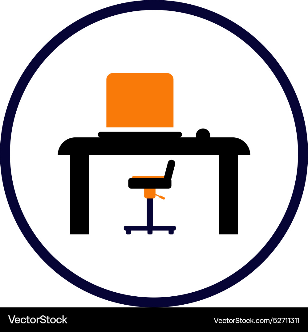 Table computer lamp pc Vector Image