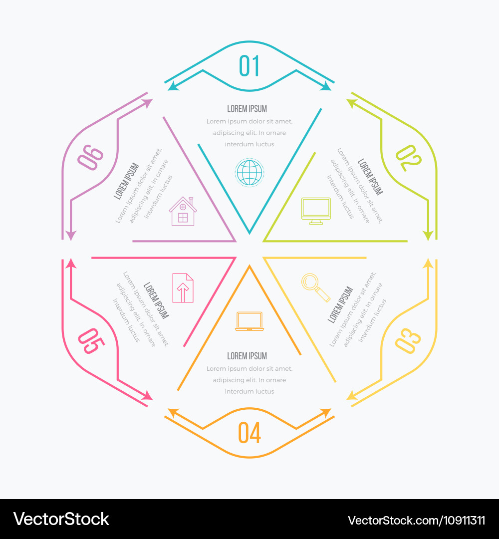 Thin line infographic element vector image