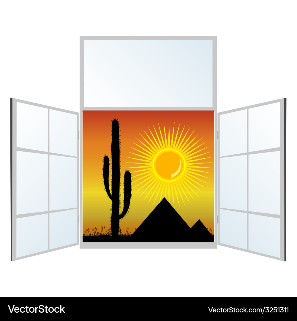 View from the window pyramids Vector Image