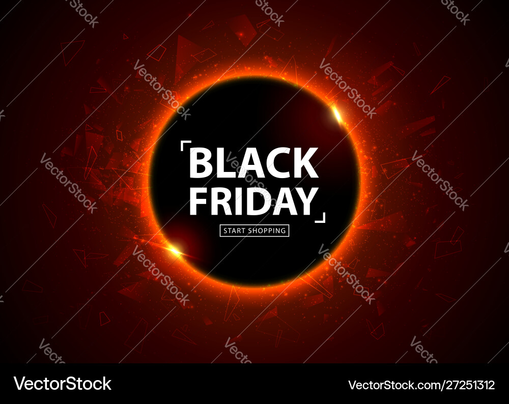 Black Friday Sale - Glowing Banner Vector Image