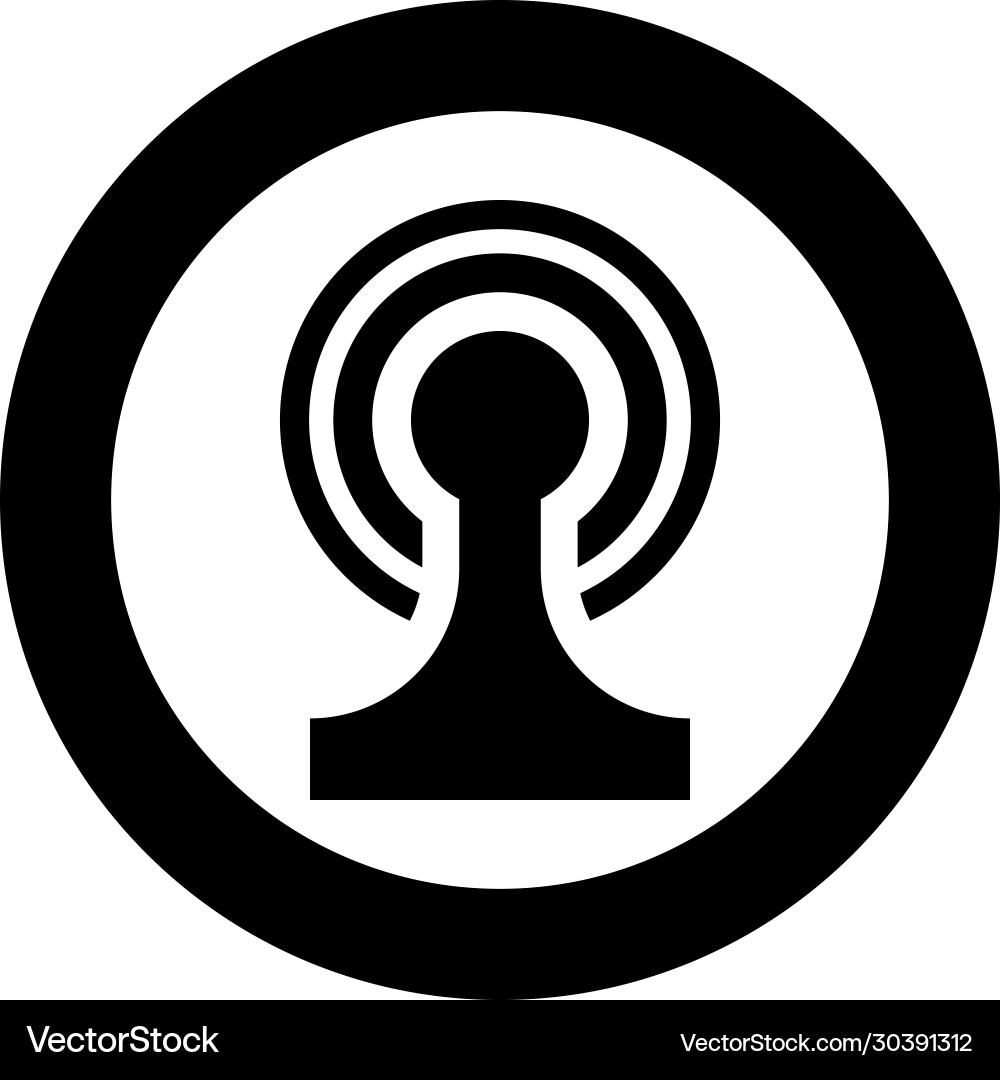 Broadcasting wireless device radio wave icon Vector Image