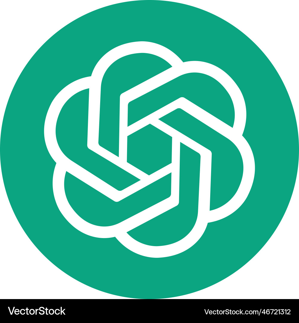 Chatgpt logo open ai logotype chatbot chat Chatgpt logo open ai logotype chatbot chat Vector Image