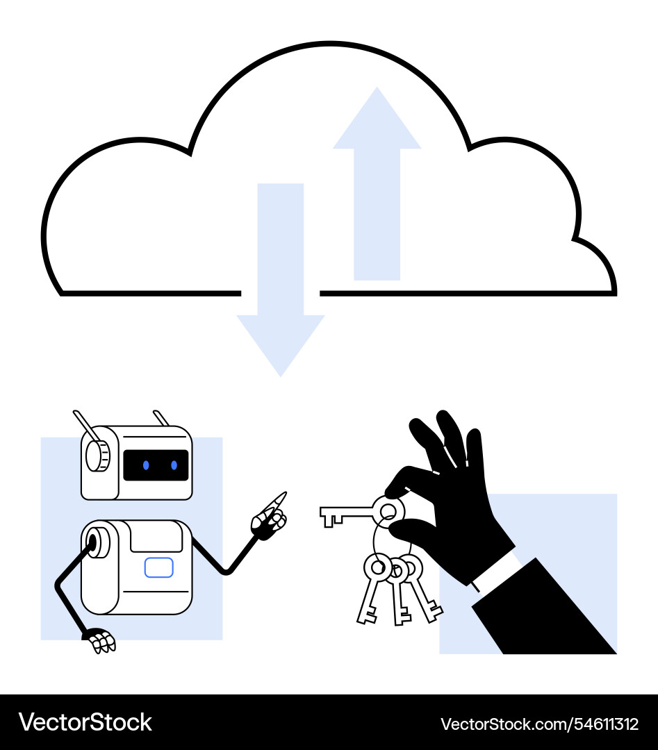 Cloud storage security with ai and data Cloud storage security with ai and data Vector Image