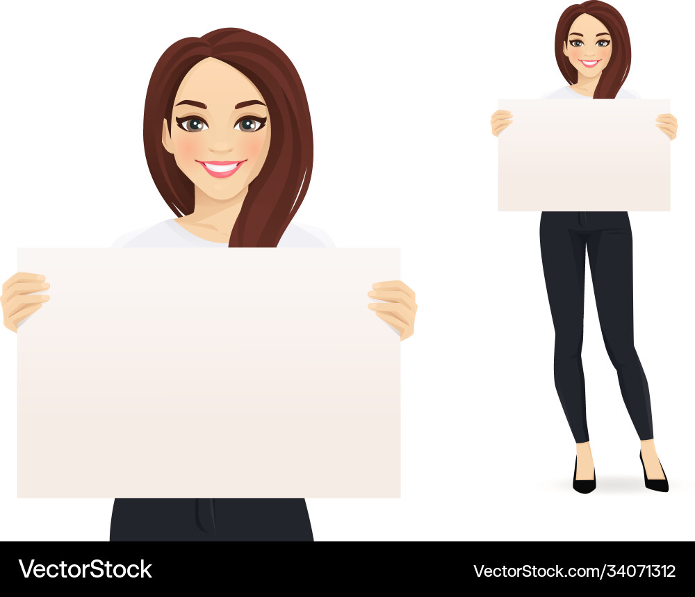 Elegant business woman wit board vector image