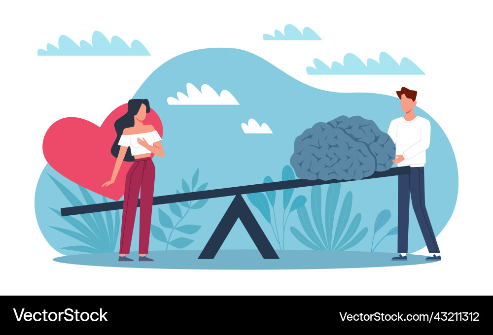 Emotions and practicality instinct logic Emotions and practicality instinct logic vector image