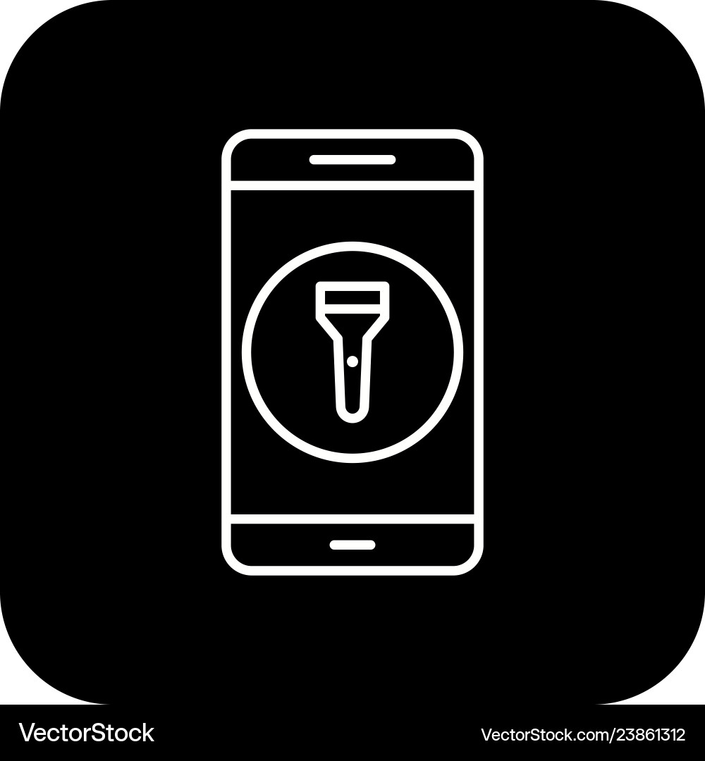Flash light mobile application icon vector image