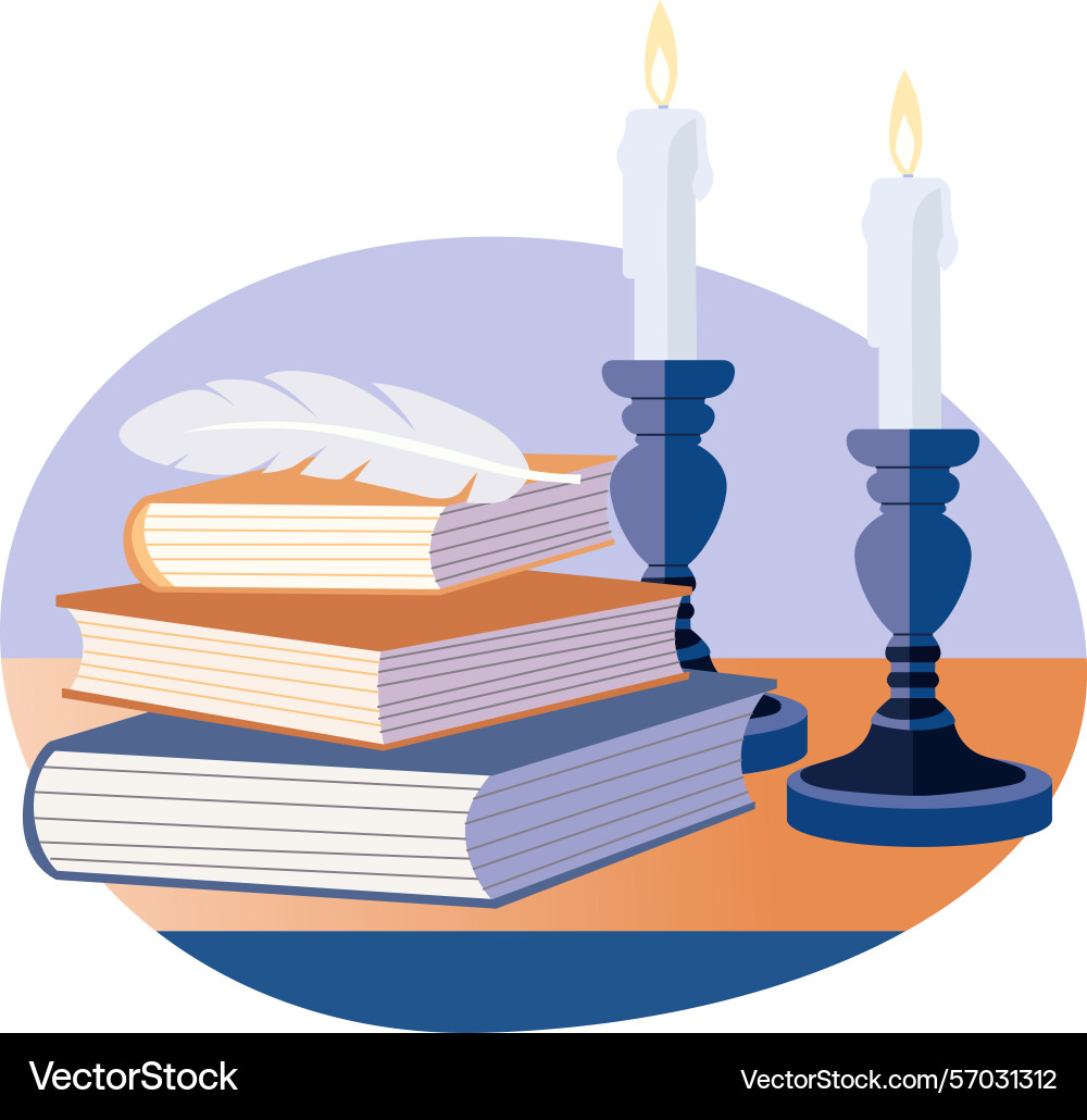 Flat style showing a stack of books Vector Image