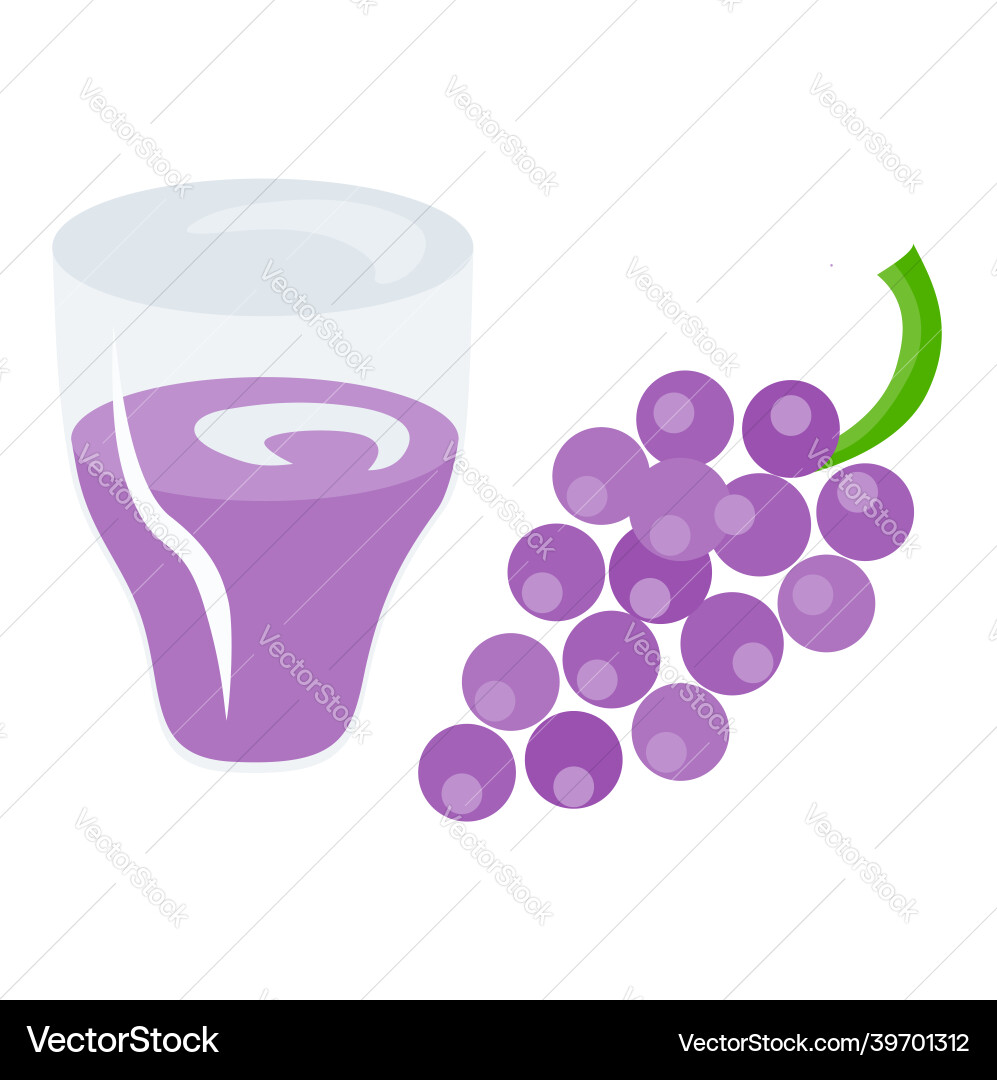 Grape juice with a on the side Vector Image