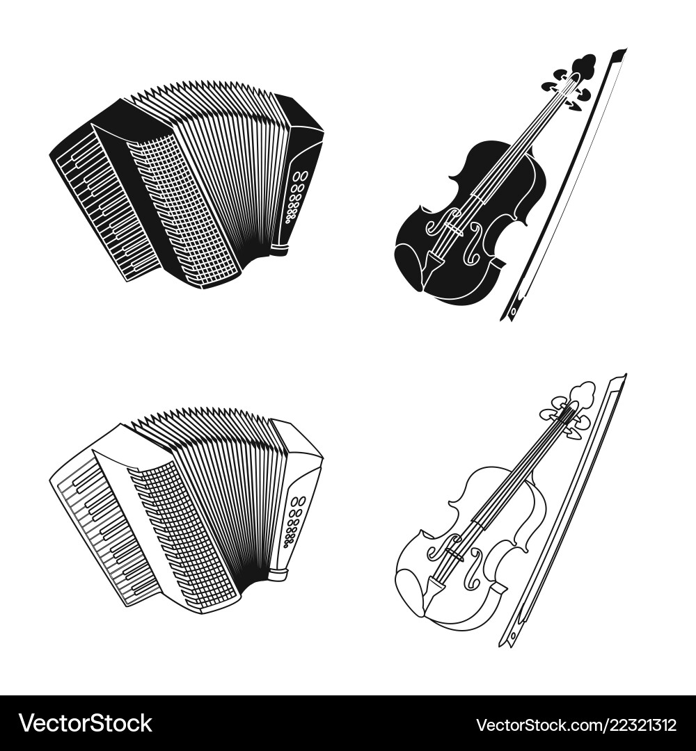 Isolated object of music and tune sign collection vector image