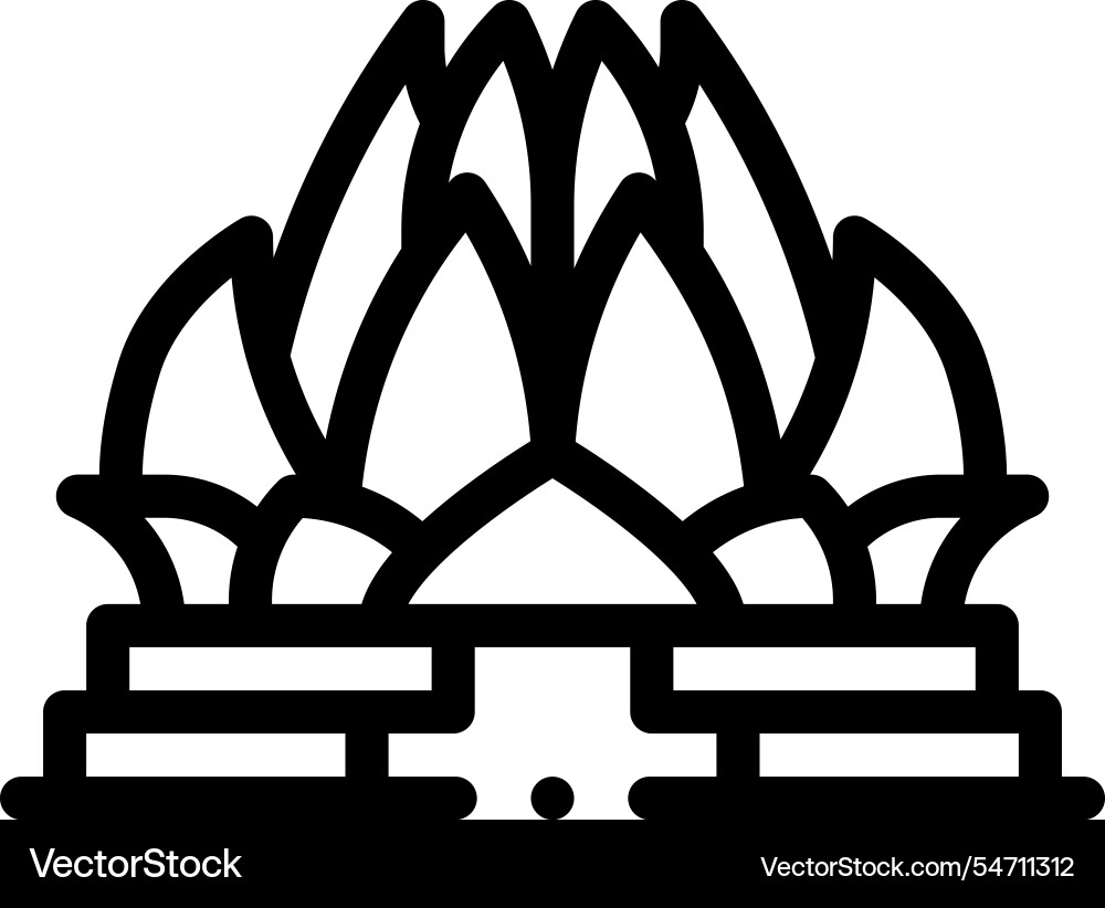 Lotus icon thin linear style design isolated Vector Image