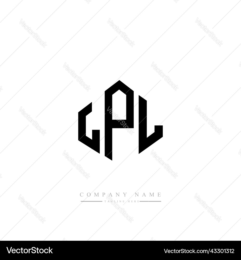 Lpl letter logo design with polygon shape Vector Image