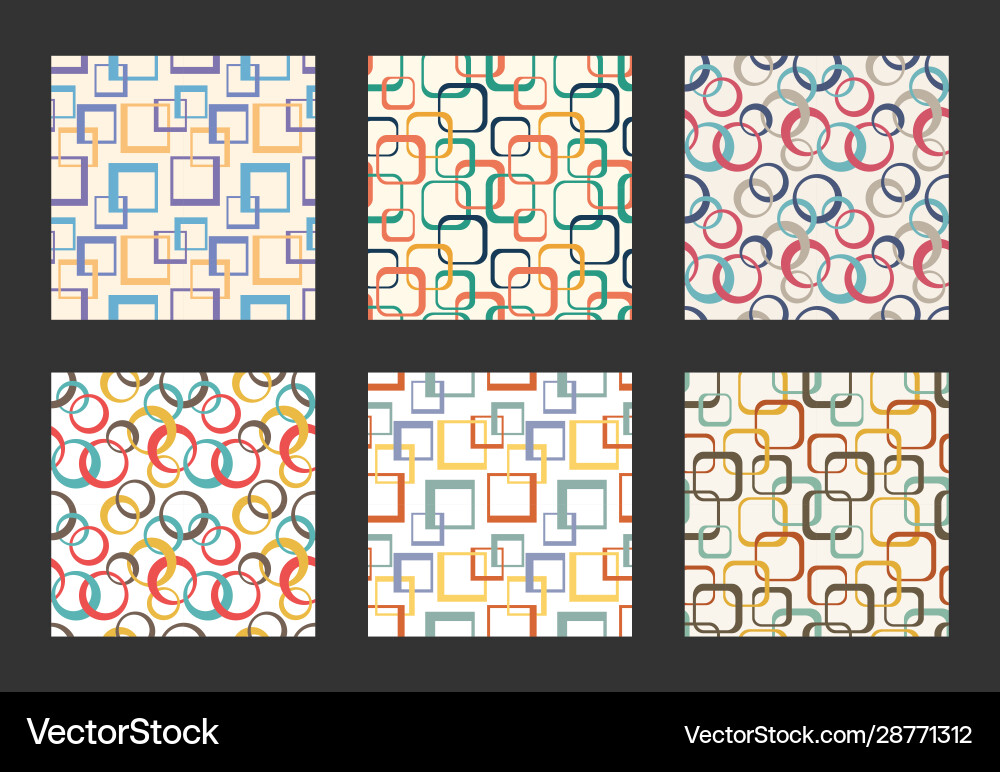 Retro Geometric Pattern Set vector image