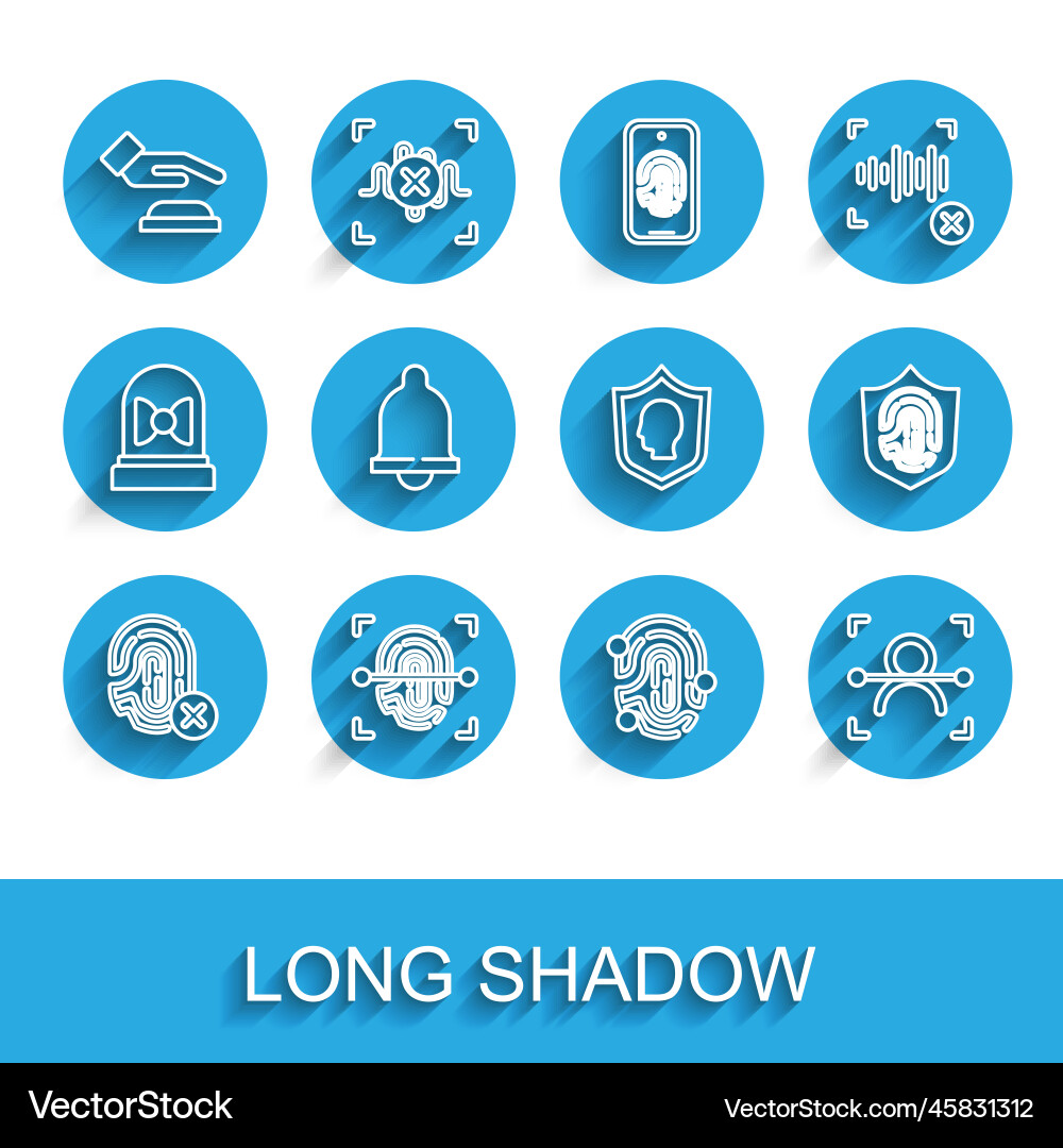 Set line rejection fingerprint palm Vector Image