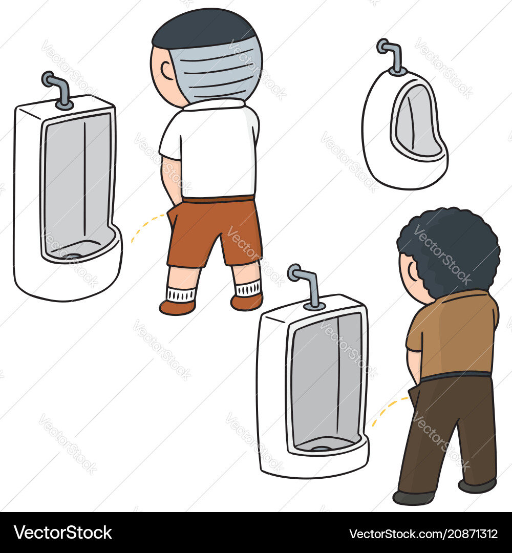 Set of man peeing vector image