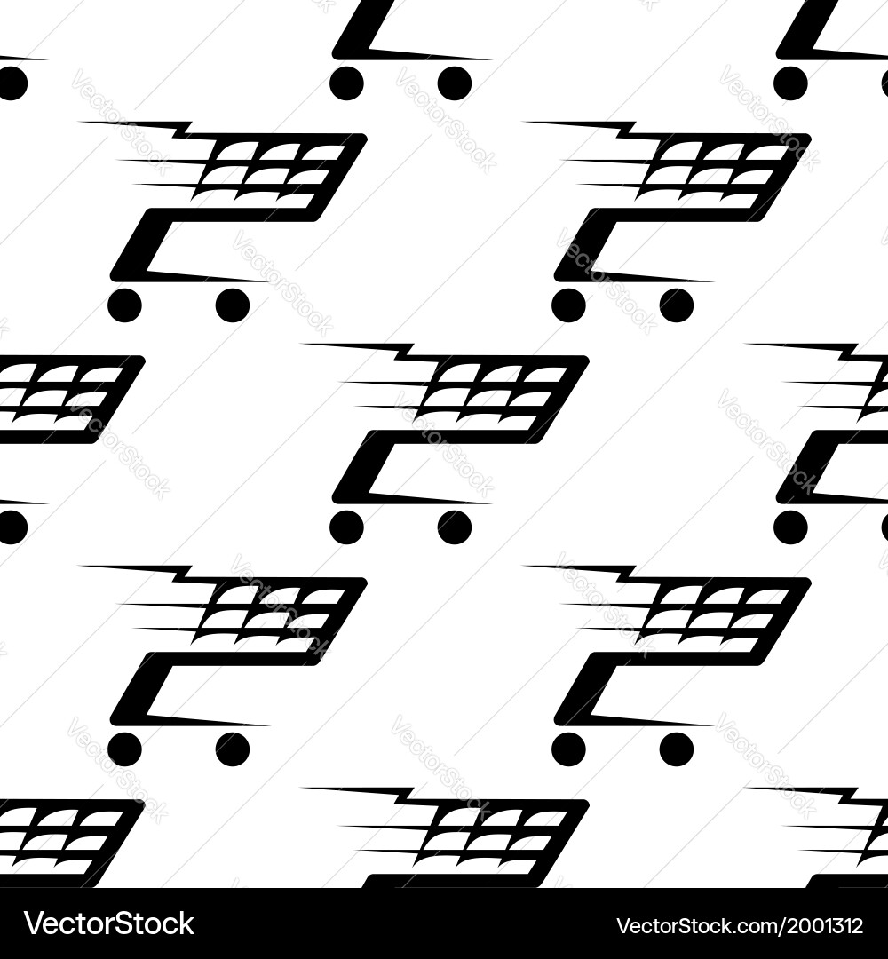 Speeding Shopping Cart Pattern vector image