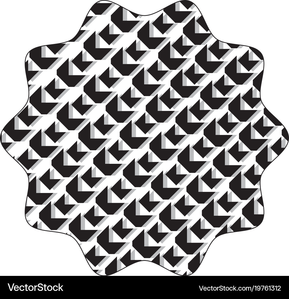 Star with seamless pattern shapes background vector image