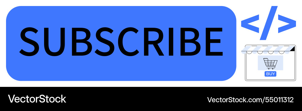 Subscribe button with shopping cart and code Subscribe button with shopping cart and code vector image