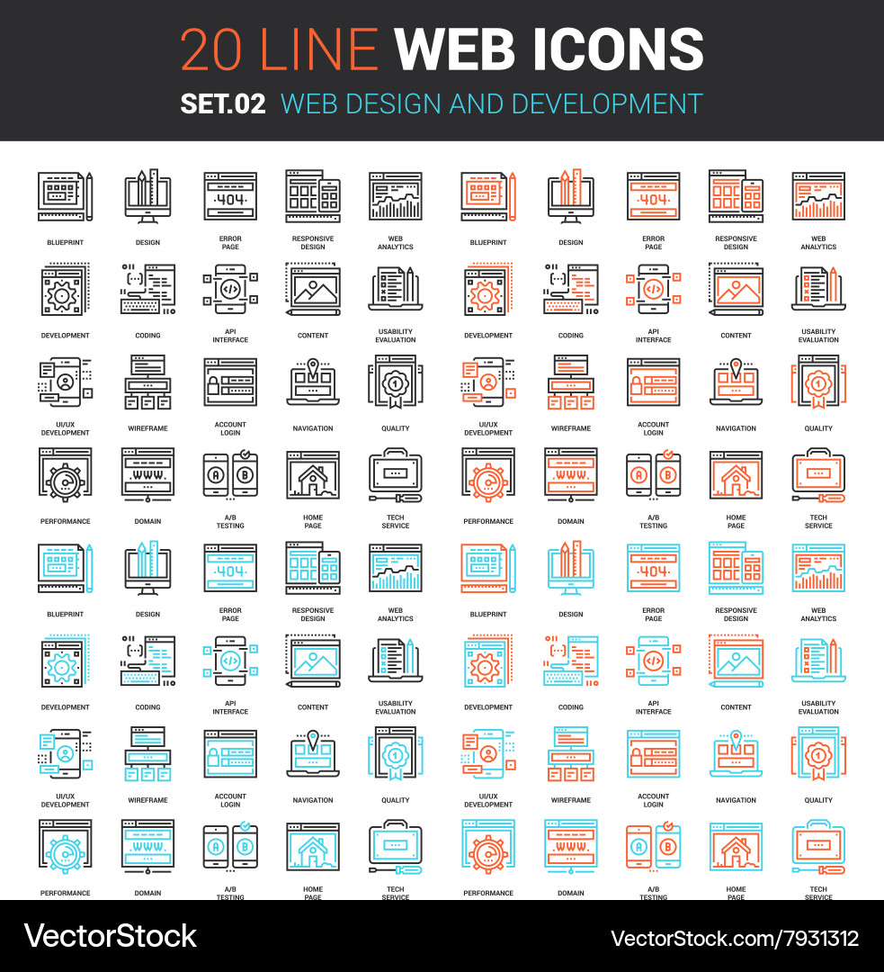 Web design and development vector image
